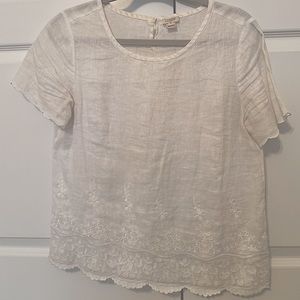 White embroidered blouse from J. Crew